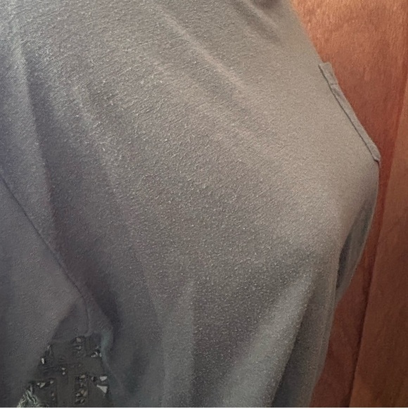 SACAI sz 1 S Dark Olive Green Star Lace Back Pocket T Shirt Tee Short Sleeve - Picture 10 of 12